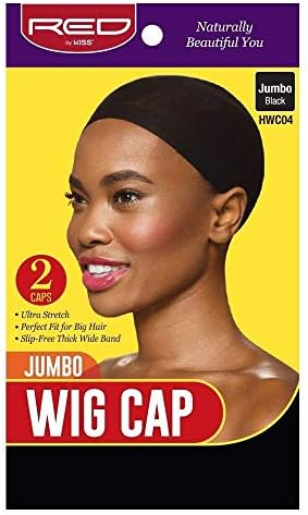 Red by Kiss Stocking Jumbo Wig Caps - 2PCS Black by REDbyKISS