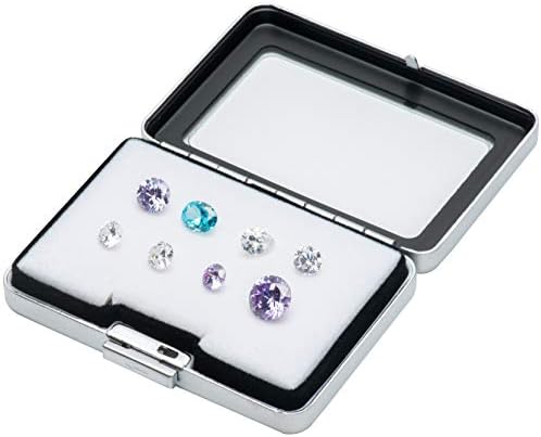 Glass Top Loose Diamond or Gemstone Display Box Case Holder Show Container Metal (Silver Large Rectangle) - Image 6