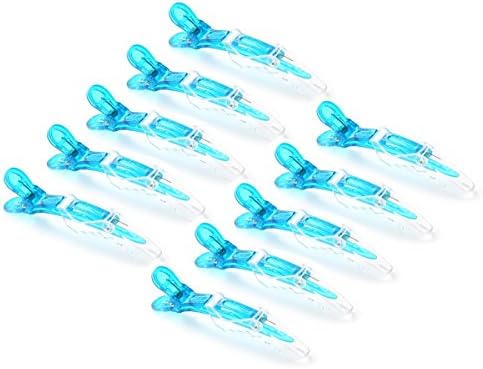 10pcs/set Multicolor Croc Clips Transparent Plastic Hairdresser Clip Hair Styling Sectioning Barrettes Non Slip Alligator Clip Salon DIY Accessories Hairpins for Women and Girls(10pcs-Blue) - Image 4