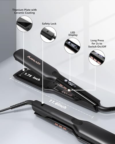 ANNLARY 1.75 Inch Ionic Hair Straightener Titanium Ceramic Flat Iron - Image 6