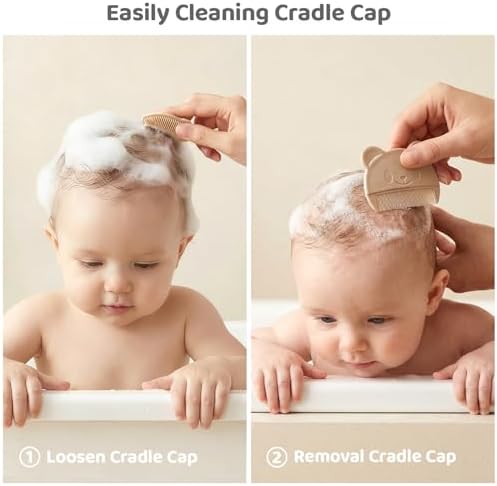 5 Piece Baby Hair Brush Set, Wooden Baby Brush and Comb Set with Natural Soft Goat Hair Bristles, Cradle Cap Brush, Baby Essentials Grooming Kit for Boy Girl - Image 4