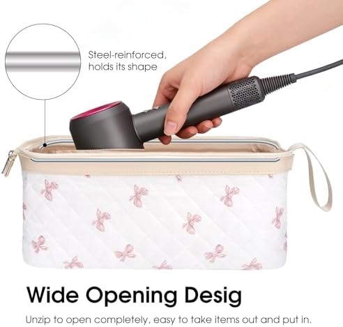 Hair Tools Travel Bag, Quilted Hair Tool Bag for Women, Portable Hair Dryer Organizer Case Compatible with Dyson Airwrap Styler - Image 5