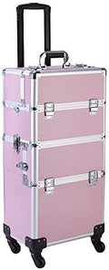 mefeir 3 in 1 Rolling Makeup Train Case, Large Cosmetic Trolley with 360° Rotation Wheels & 2 Drawers, Professional for Makeup & Tattoo Artist & Hairstylist by OmySalon