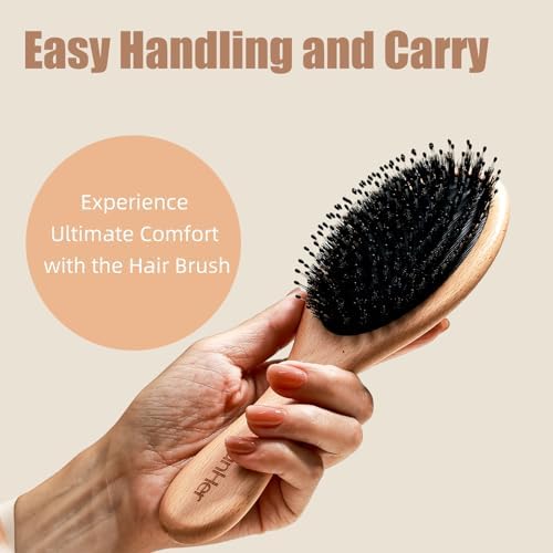 Boar Bristle Hair Brush with Nylon Pins for Fine Thick Hair - Image 5