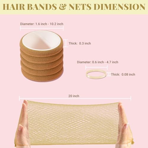 IKOCO 415pcs Bobby Pins Set, U Pins with Hair Ties and Hair Net, Gold - Image 4
