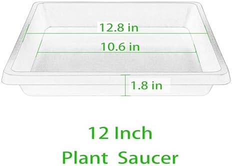 Plant Saucer 12 Inch Square 2 Pack, Plastic Plant Drip Trays, Plant Saucers for Indoors and Outdoors, Flower Pot Saucers, Saucers for Potted Plants, Planter Saucer, Plant Water Catcher Trays for Pots - Image 2