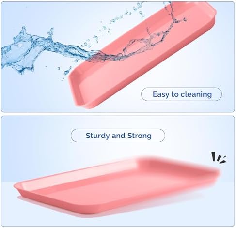 JMU 10 Pcs Warm Red Dental Procedure Tray Flat Tray Size B 13.25" X 9.75" - Image 5