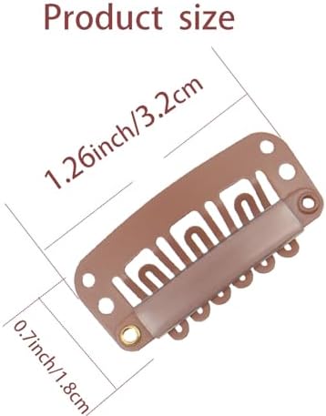 20 Pieces Hair Extension Clips, Light Brown Wig Clip with Needle and Thread - Image 2