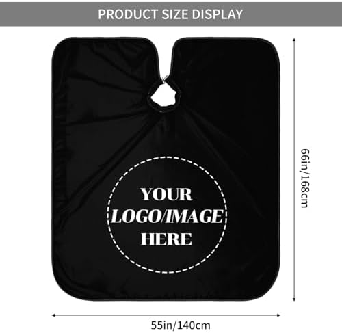 55x66in Black Custom Barber Cape, Personalized Designer Barber Cape for Salon, Gifts for Birthday Christmas - Image 3