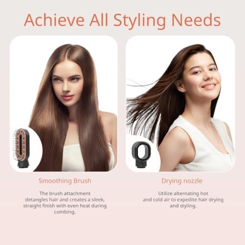 OUDIM 5-in-1 Hot Air Styler & Hair Dryer Brush, 1200W Ionic Multi-Styler for Fast Drying, Smooth Blowouts, Volumizing & Curling, 5 Attachments, 3 Heat Settings, Black/Rose Gold - Image 6