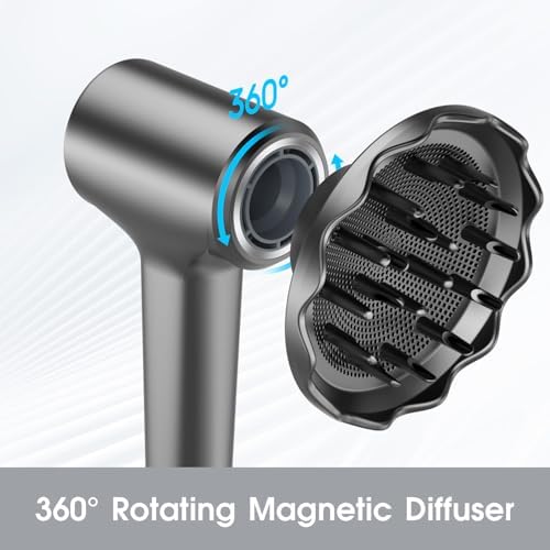 Hair Dryer Diffuser, Attachment for Hair Dryer, Hair Diffuser for Curly Hair, 360° Magnetic Diffuser for HZD&DSON Hair Dryer, Hair Attchment for Women, Black - Image 3
