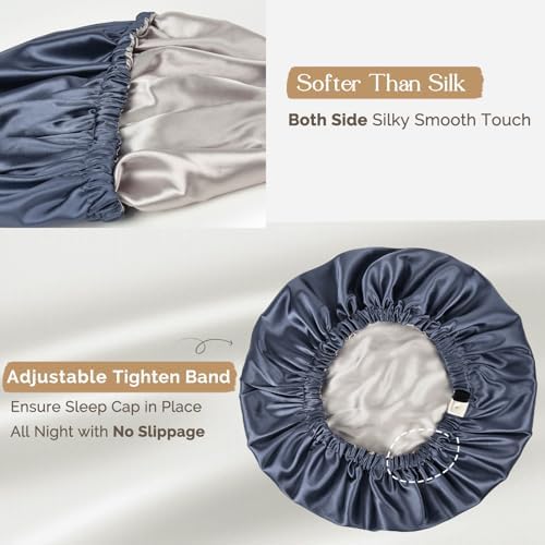 YANIBEST Satin Bonnet for Sleeping Women Men, Adjustable Hair Bonnet - Image 4
