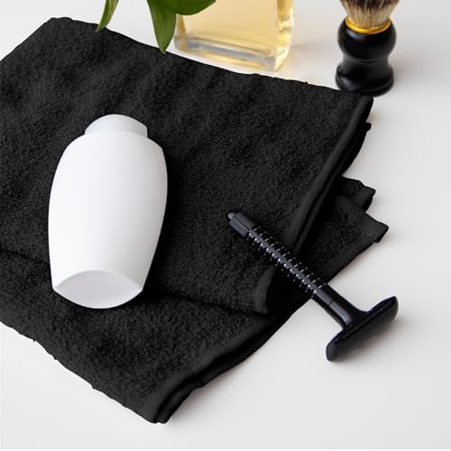 Avalon Towels Salon Towel - Black Hand Towels Bulk Pack of 48-100% Cotton Absorbent Spa, Facial & Gym Towel for Working Out - 16x27 Inches (Not Bleach Proof) - Image 4