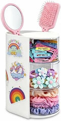 Hair Tie Organizer and Brush Holder with 50pcs Rainbow Stickers by FruobeylaLittleBagsBigVi