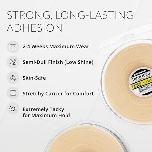 Walker Tape Ultra Hold Adhesive Tape Roll 1" x 36 Yards, Maximum Wear Double Sided Tape, Hair Extensions Human Hair and Wig Tape, Long Lasting Strong Adhesive for Lace or Poly Replacement Applications - Image 2