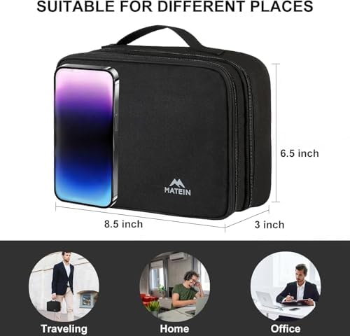 MATEIN Small Electronic Organizer Travel Case, Double Layer Cable Organizer - Image 5