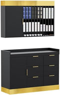 OmySalon Salon Stations for Hair Stylist, Barber Color Bar, Storage Cabinet with Adjustable Shelves, Wall Mounted Hair Dye Tubes Organizer Display for Barbershop, Black by OmySalon