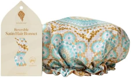 Bounce Curl Reversible Satin Hair Bonnet, Adjustable Band, Night Cap For Curly Hair Reduce Friction Helps Prevent Frizz - Image 3