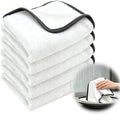 Shiny Cleaning Cloths White Dual-Sided, Drying Dish Towels, 5pcs 12"x10" Ultra Absorbent Quick Drying Dish Towels, Streak Free Reusable Wash Cloths, Microfiber Lint-Free Wipes for Dishes, Sink & Glass by Ecopandy