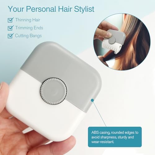 2-Pack Manual Hair Trimmer Comb, Double-Sided Razor and Comb for Women and Girls, Compact and Portable, Gray - Image 6