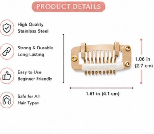 Snap On Wig Clips 16 pieces Blonde - Image 5