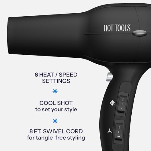 Hot Tools Pro Artist 1875 Watt Turbo Ionic Salon Hair Dryer, Black - Image 5
