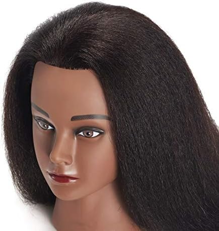 14"-16"100% Real Hair Mannequin Head Training Head Manikin Cosmetology Doll - Image 3