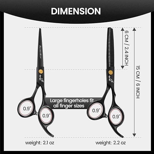 Hair Cutting Scissors Kit, 6" Haircut Scissors Set - Image 3