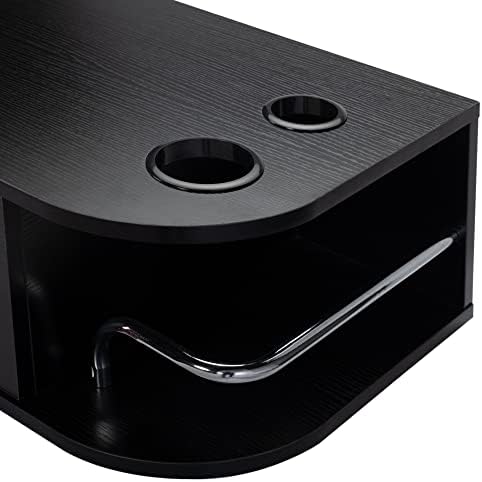 RESHABLE Wall Mount Barber Station,Modern Salon Hair Table,Black - Image 6