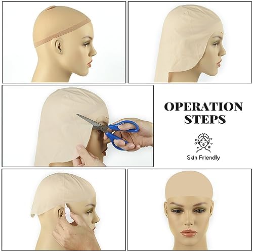 NACHLYNN 2/4/6/ Pcs Halloween Bald Cap for Adult Makeup Latex Bald Caps Nylon Bald Wig Cap Costume for Halloween Party Men - Image 4