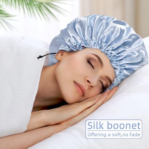 Edoneery Satin Bonnet for Sleeping Women, Double Layer Adjustable Sleep Cap - Image 3