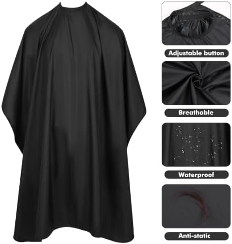 Professional Barber Cape for Hair Cutting, Waterproof Nylon Hair Cape with Snap Closure, Adults Unisex, 47" x 59" - Image 4