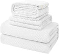 Soft Bath Towel Set of 4, Extra Large Microfiber Towels 35x70 in, Bath Towel Hand Towel Hair Towel Washcloths Set, Quick Dry, Highly Absorbent, for Bathroom Shower Pool Hotel Beach (White, 4 Piece) by BESTCHOICEFORYOU%EF%BC%81