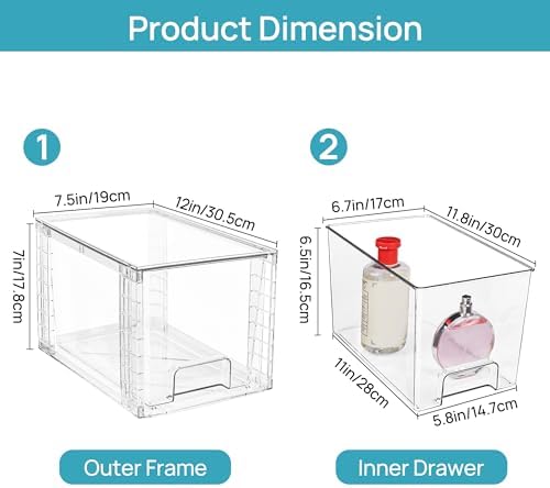 Vtopmart 6 Pack Large Stackable Storage Drawers - Image 2