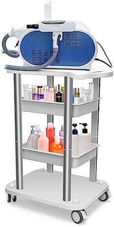 Elitzia Facial Trolley 4-Tier Rolling Spa Cart for Beauty Salon Silver by ElitziaCare
