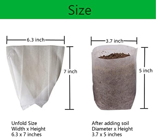 gardtree 1/4 Gallon 400PCS 6.3×7 Inch Breathable Plant Grow Bags - Non-Woven Plant Nursery Bags for Seed Starting, Indoor/Outdoor Vegetables, Herbs & Flowers | Easy Transplant, Space Saving - Image 2