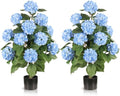 3FT Artificial Hydrangea Tree,Blue 2 Pack by Gicbzkoz