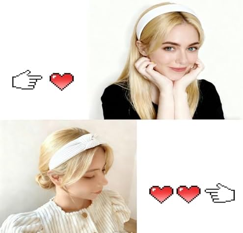 7 Pcs Headbands for Women Girls, Non Slip Cute Pearl Floral Padded Vintage Wide Fashion Multi-style Headbands for Girls - Image 6