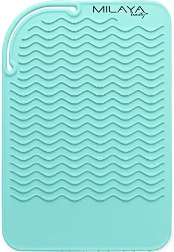 Large Vanity Mat, Heat Resistant Mat for Hair Tools, Vanity Décor, Teal - Image 2