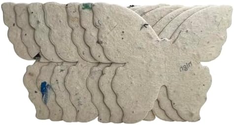 Wildflower Seed Paper Butterfly Shape - Large 3" - Set of 24 (47s Junk Mail) by OfTheEarth
