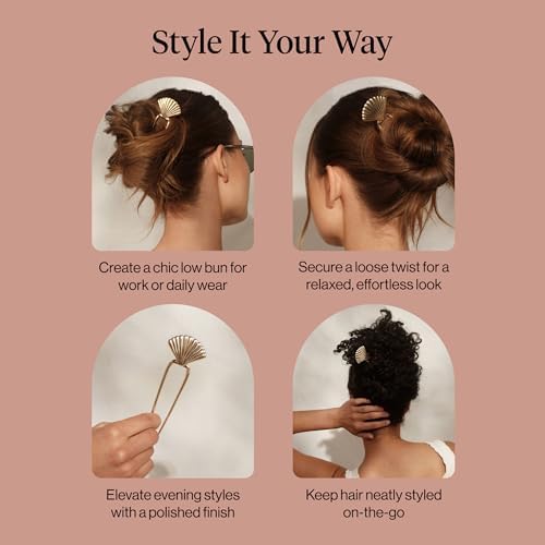 Kitsch French Hair Pin for Women - Clam Shell Gold Hair Accessories, 1pc - Image 7