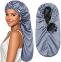 YANIBEST Adjustable Satin Sleep Bonnet, Double Layer Extra Long Hair Bonnet by yanibest