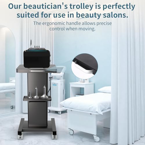 Esthetician Trolley Cart with Wheels, Heavy Duty Metal Beauty Machine 3 Tier Rolling Cart, Load 220Lbs, Durable Full Body Metal Construction for Professional Salons - Image 6