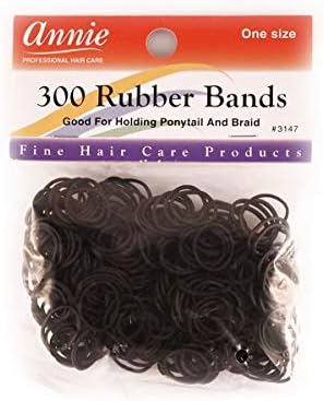 Annie Rubber Bands for Hair, Black and White, 300 Ct, Hair Ties - Image 2
