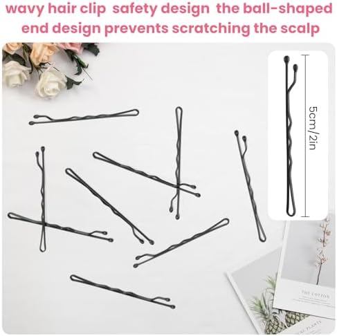 Black bobby pins, cute box, pain-free, comfortable, all-day styling and buns. Suitable for all hair types. (Black -01) - Image 2