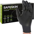 SAFESKIN Black Nitrile Disposable Gloves Powder Free Latex Free Tattoo, Food Prep, 3.5 mil by SAFESKIN