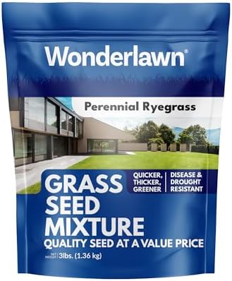 Barenbrug Wonderlawn Perennial Ryegrass Grass Seed for Southern Lawns, Fast-Acting Durable Grass Seed Mix for All Weather Conditions, 3-lb. Bag by Barenbrug