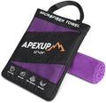 APEXUP Microfiber Travel Towel, Ultra Absorbent Quick Dry Towels, Lightweight Gym Sports Camping Towel for Workout, Yoga, Beach, Shower, Swimming (24"×12", Purple) by APEXUP