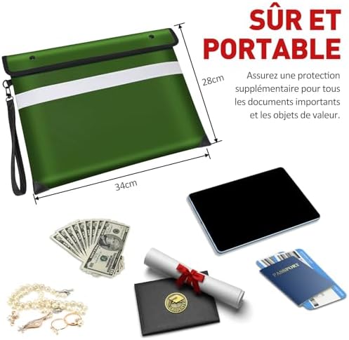 Vailoin 6200°F Fireproof Document Bag, 8 Layers of Heat Insulated Materials - Image 4