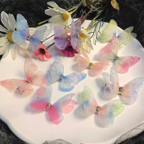 Hair Decoration Butterfly Clip-Moving Butterfly Hair Clips for Girls (Colorful A-10PCS) - Image 3